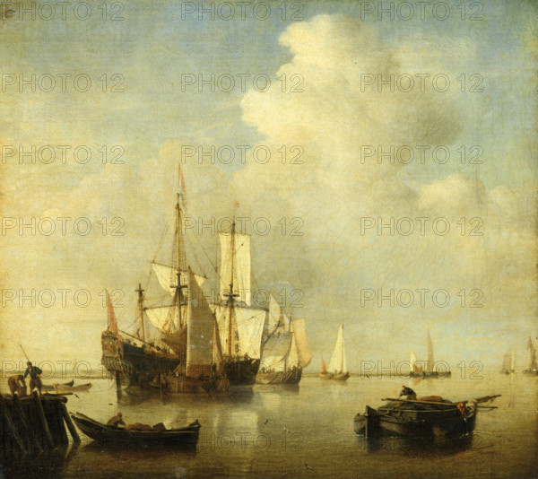 Calm Sea, c1660. Creator: Willem van de Velde the Younger.