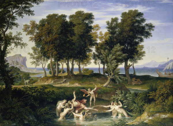 Landscape with the Rape of Hylas, 1832. Creator: Joseph Anton Koch.