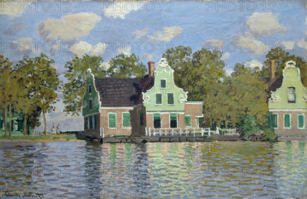 Houses by the Bank of the River Zaan, 1871-1872. Creator: Claude Monet.