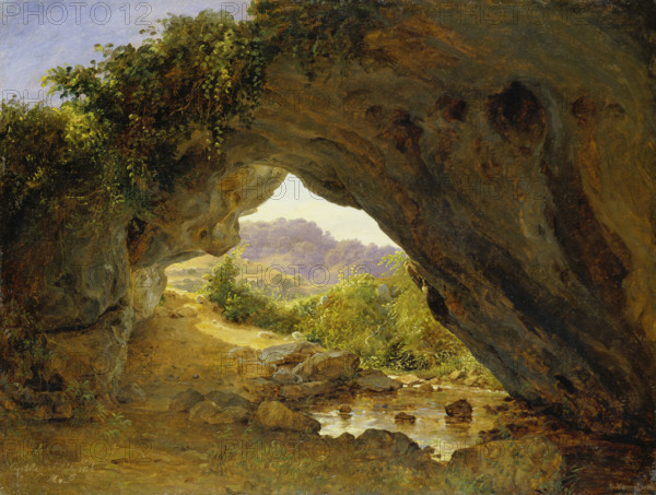 Arched Rocks by Civitella II, 1836. Creator: Carl Morgenstern.