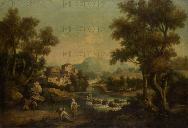 Italian Landscape with a Mountain Stream, 1701-1800. Creator: Francesco Zuccarelli.