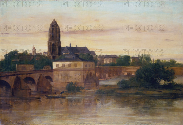 View of Frankfurt with the Old Bridge from Sachsenhausen, 1858. Creator: Gustave Courbet.
