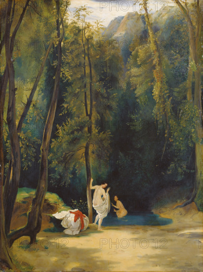Women Bathing in the Park of Terni, 1828-1829. Creator: Karl Blechen.
