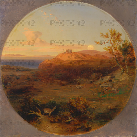 Greek Landscape on the Island of Aegina, 1842-1845. Creator: Carl Rottmann.