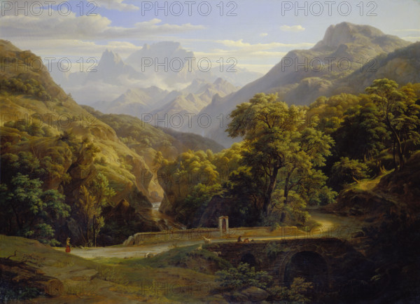 Mountainscape, 1832. Creator: Ernst Fries.