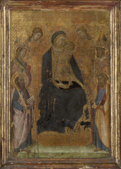 Madonna and Child Enthroned, with Saints and Angels, after 1358. Creator: Lippo Vanni.