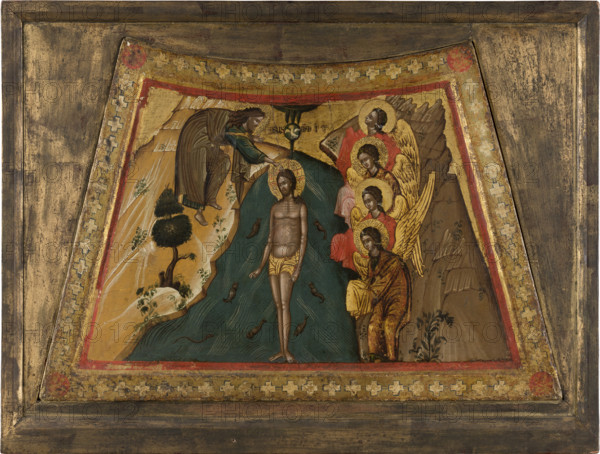 The Baptism of Christ, 15th century. Creator: Veneto-Byzantine Master 15th century?.