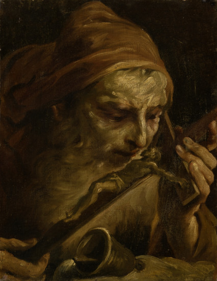 Anthony the Abbot Kissing the Crucifix, 1701-1800. Creator: Giuseppe Maria Crespi.