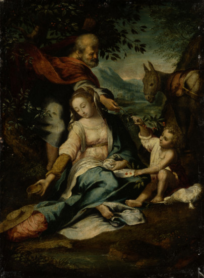 Rest on the Flight into Egypt, 1601-1700. Creator: Copy after Federico Barocci.