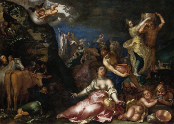 Moses Striking the Rock, 1611. Creator: Abraham Bloemaert.