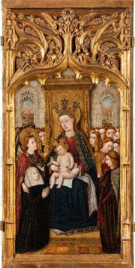 Madonna with Child, Angels and founder, c1448-1458. Creator: Juan Rexach workshop.
