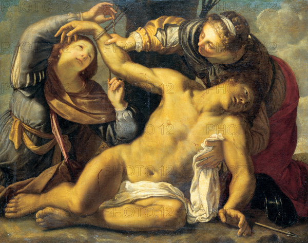 Saint Sebastian Being Cured by Saint Irene and a Servant, c1605-1610 ?. Creator: Carracci school.