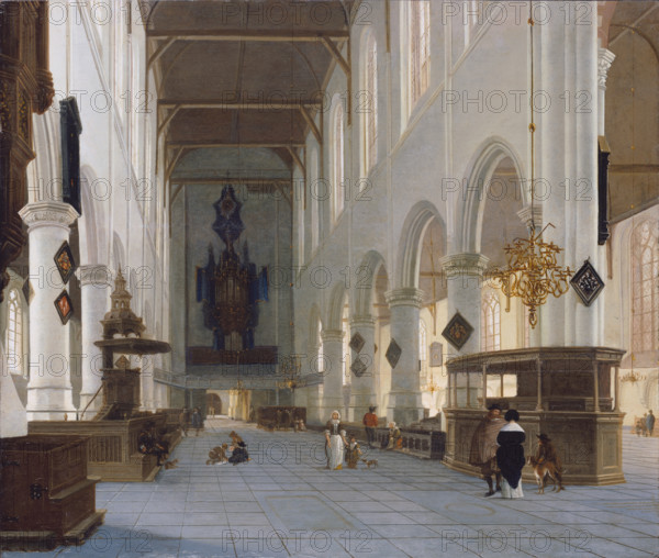 The Interior of the Oude Kerk in Delft, c1660-1663. Creator: Hendrik Cornelisz. van Vliet.