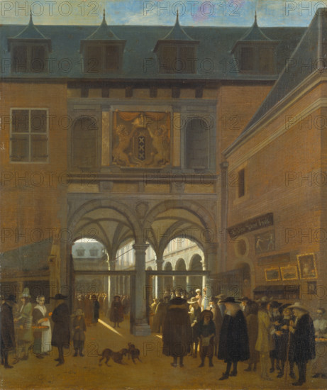 The Stock Exchange in Amsterdam, c1675-1680. Creator: Job Adriaensz Berckheyde.