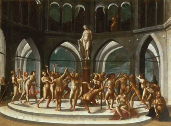Dance around the Statue of Venus, 1580-1590. Creator: Hans Bock the Elder.