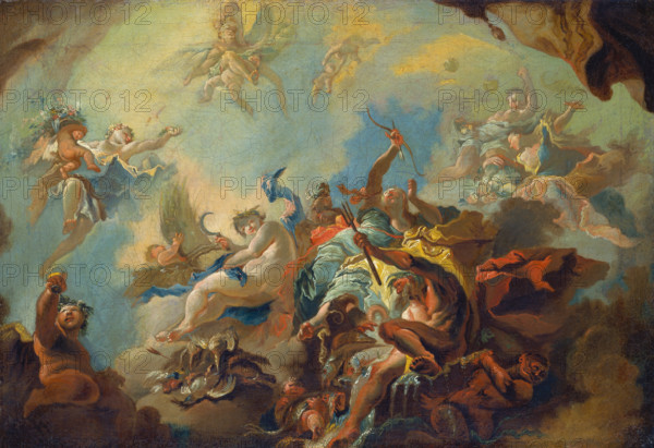 The Four Elements, Preparatory Study for a Painted Ceiling (Allegory of Time?), c1750-1752. Creator: Franz Anton Maulbertsch.