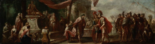 Aeneas Arriving in Latium, c1760. Creator: Johann Andreas Herrlein.