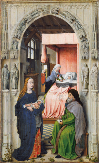 Nativity and Naming of St John the Baptist, c1510. Creator: Dutch Master.