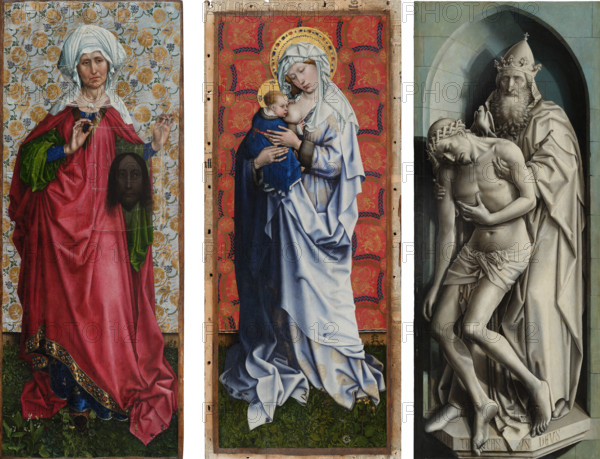The Flémalle Panels: Saint Veronica, Virgin and Child, the Trinity, c1428-1430. Creator: Master of Flémalle;Robert Campin workshop.