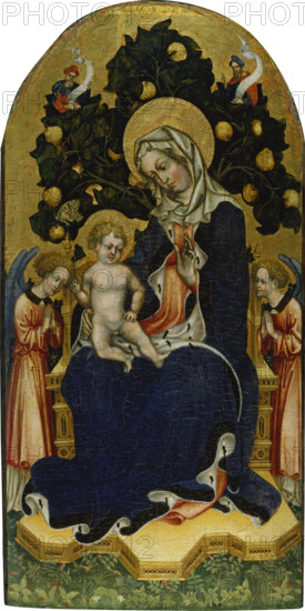 Virgin and Child Enthroned with Worshipping Angels and Prophets, c1420-1430. Creator: Follower of Gentile da Fabriano.