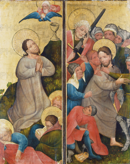 Agony in the Garden and Arrest of Christ, c1420. Creator: Master of the Middle Rhine.