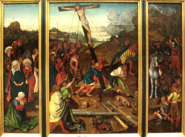 Raising of the Cross, c1480-1500. Creator: Copy after Master of the Stötteritz Altar.