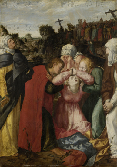 The Virgin Mary and Mourners at the Crucifixion, 1588. Creator: Philipp Uffenbach.