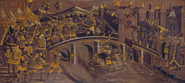 Horatius Cocles Defends the Roman Bridge against Porsenna, c1480. Creator: Florentine Master.