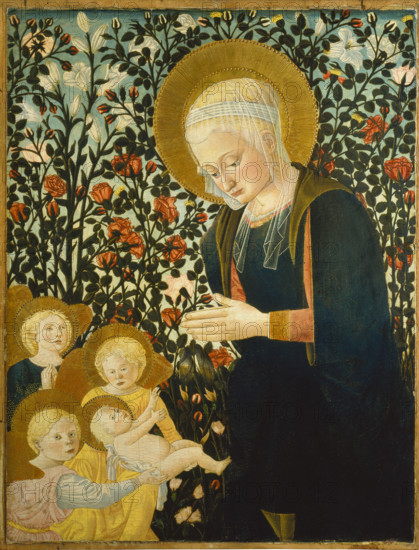 Madonna and Child with Angels in the Rose Arbor, c1475-1500. Creator: Pseudo Pier Francesco Fiorentino.