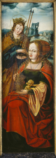 The Sts. Magdalen and Ursula right wing of an altarpiece, c1545-1550. Creator: Anton Woensam.
