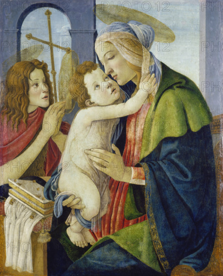 Madonna and Child with the Infant St John, c1490-1500. Creator: Workshop of Sandro Botticelli.