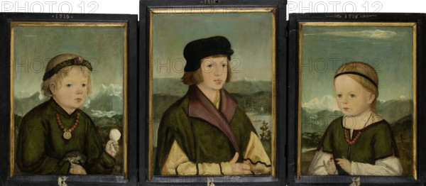 Portraits of the Thenn Children, 1516. Creator: Wolf Huber.
