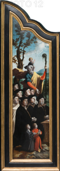 Triptych with the Crucifixion, Saints and Donors, 1530-1540. Creator: North Netherlandish Master.