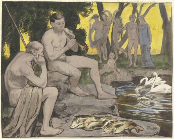 The Elysian Fields (Dancing nymphs), 1890. Creator: Hans Thoma.