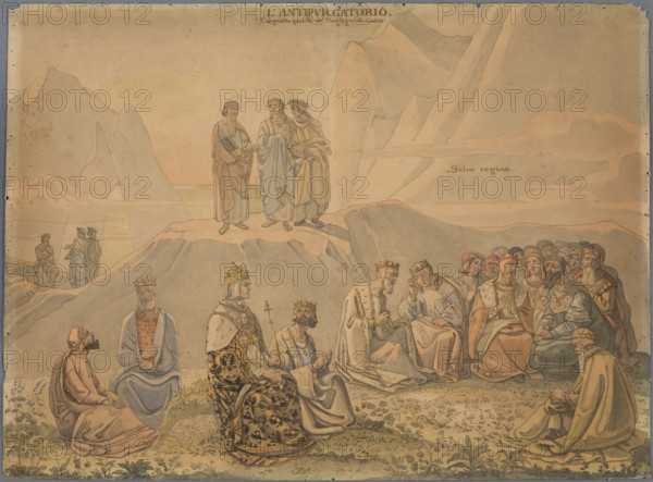 Here Dante finds the souls of princes who, filled only with the cares of rulers, neglected..., 1831. Creator: Johann Anton Ramboux.