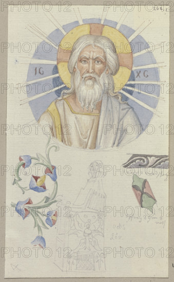 Detailed Studies of a Mosaic in the Baptistery of St. Mark's Basilica in Venice, 1818-1843. Creator: Johann Anton Ramboux.