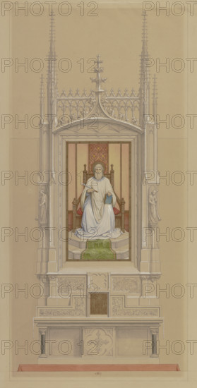 Design for a Bartholomew altar for Frankfurt Cathedral, 1867. Creator: Eduard von Steinle.