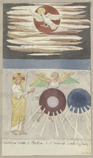 Detailed Study of a Mosaic in the Porch of St. Mark's Basilica in Venice, 1818-1843. Creator: Johann Anton Ramboux.