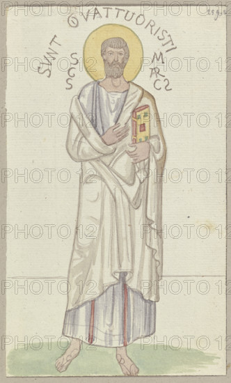 The Four Evangelists at the Atrium of the Main Entrance of St. Mark's Basilica...Mark, 1818-1843. Creator: Johann Anton Ramboux.