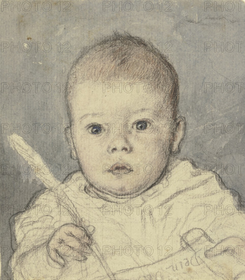Portrait of Victor Scholderer as a toddler, c1880-1881. Creator: Otto Scholderer.