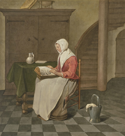 A female lace maker, c1700s. Creator: Unknown.