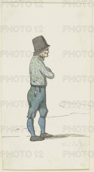 A boatman's profile, c1840s. Creator: Jakob Dielmann.