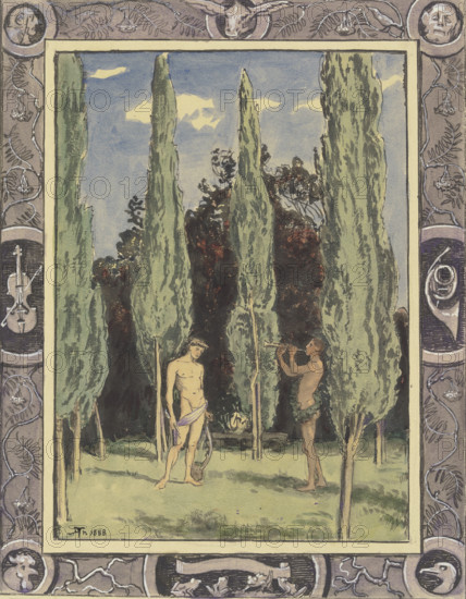 Apollo and Marsyas, 1888. Creator: Hans Thoma.