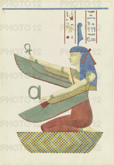 The Egyptian goddess Maat and hieroglyphs, 1829-1830. Creator: Friedrich Maximilian Hessemer.
