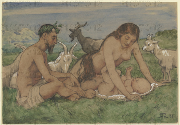 Family of Fauns, 1887. Creator: Hans Thoma.
