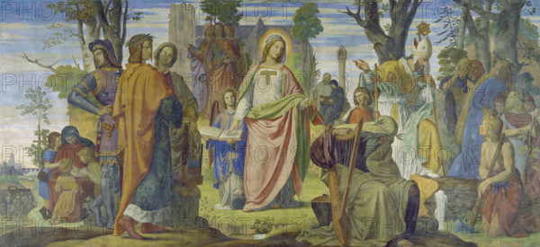 The Arts Being Introduced to Germany by Christianity, 1834-1836. Creator: Philipp Veit.