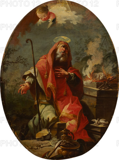 Joachim's Sacrifice, reverse: Saint Joseph with the Christ Child, 1701-1745. Creator: Martino Altomonte.