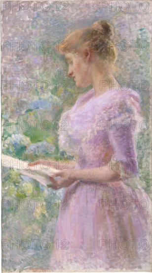 Woman Reading a Letter in the Garden, c1895. Creator: Marie Bertuch.