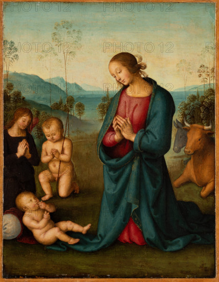 The Madonna, the Infant St John and the Angel, Worshipping the Christ Child, c1510. Creator: Workshop of Pietro Perugino.