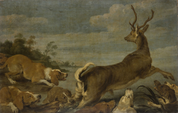 Stag Hunt, c1653-c1675, (c1653-c1678). Creator: Paul de Vos.